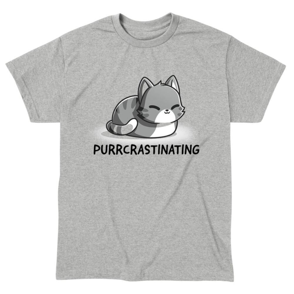 Tee Turtle Purrcrastinating Cat T-Shirt in Gray, Size S​​​